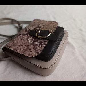 Leather Snakeskin Print Crossbody